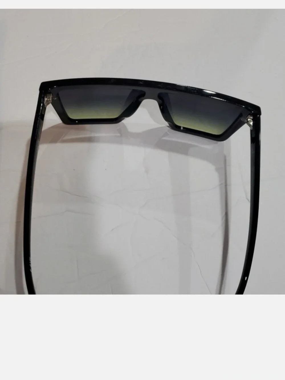 Quay Australia Hindsight black green fade lenses flat brow sunglasses new